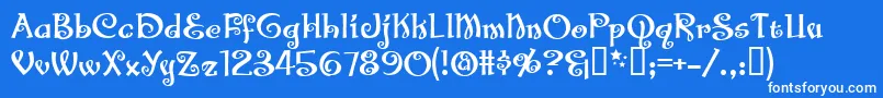 フォントSantasBigSecretBb – 青い背景に白い文字