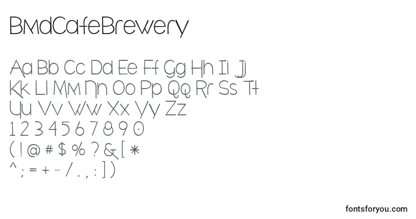 Schriftart BmdCafeBrewery – Alphabet, Zahlen, spezielle Symbole