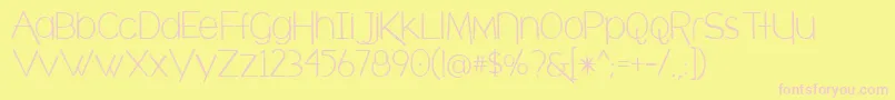 BmdCafeBrewery-fontti – vaaleanpunaiset fontit keltaisella taustalla