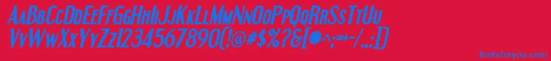 EngebrechtreBoldItalic Font – Blue Fonts on Red Background