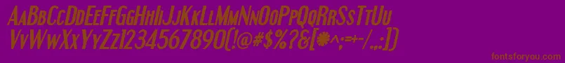 EngebrechtreBoldItalic Font – Brown Fonts on Purple Background