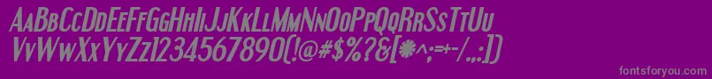 EngebrechtreBoldItalic Font – Gray Fonts on Purple Background