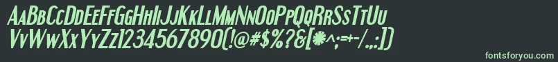 EngebrechtreBoldItalic Font – Green Fonts on Black Background