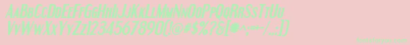 EngebrechtreBoldItalic Font – Green Fonts on Pink Background