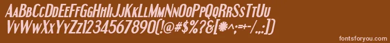 EngebrechtreBoldItalic Font – Pink Fonts on Brown Background