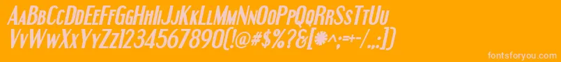 EngebrechtreBoldItalic Font – Pink Fonts on Orange Background