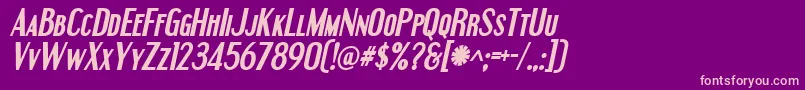 EngebrechtreBoldItalic Font – Pink Fonts on Purple Background