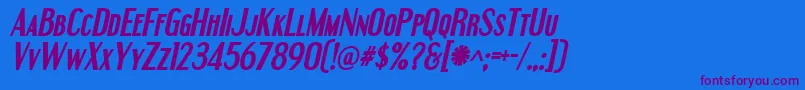 EngebrechtreBoldItalic Font – Purple Fonts on Blue Background