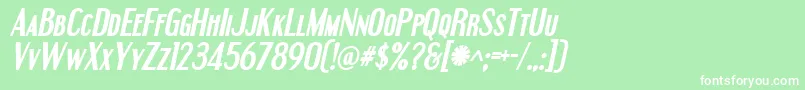 EngebrechtreBoldItalic Font – White Fonts on Green Background