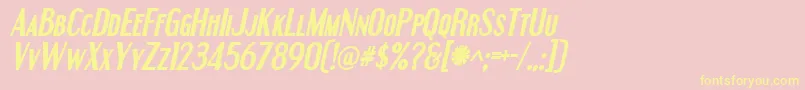 EngebrechtreBoldItalic Font – Yellow Fonts on Pink Background