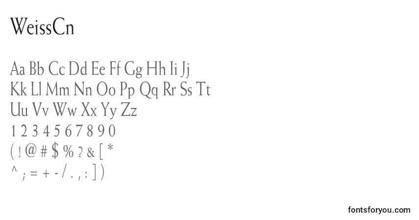 Шрифт WeissCn – алфавит, цифры, специальные символы