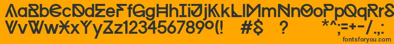 Czcionka ProgressRegularWinKopie – czarne czcionki na pomarańczowym tle