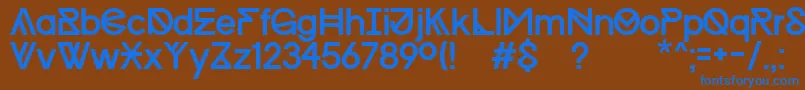 フォントProgressRegularWinKopie – 茶色の背景に青い文字