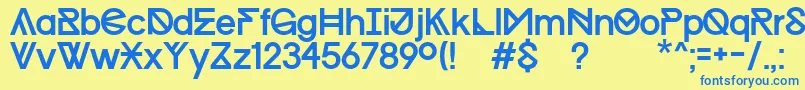 ProgressRegularWinKopie Font – Blue Fonts on Yellow Background