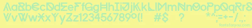 ProgressRegularWinKopie Font – Green Fonts on Yellow Background