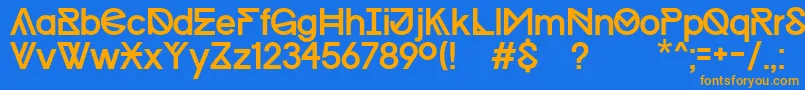 ProgressRegularWinKopie Font – Orange Fonts on Blue Background