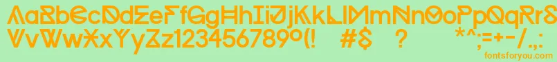 ProgressRegularWinKopie Font – Orange Fonts on Green Background