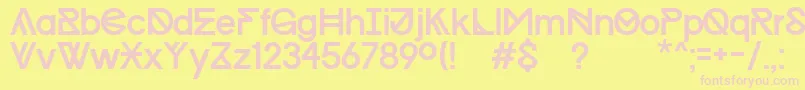 ProgressRegularWinKopie Font – Pink Fonts on Yellow Background