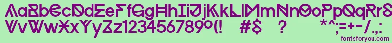 Шрифт ProgressRegularWinKopie – фиолетовые шрифты на зелёном фоне