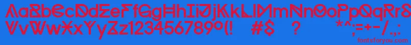 ProgressRegularWinKopie Font – Red Fonts on Blue Background