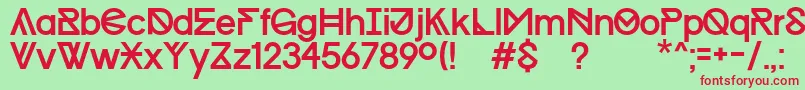 ProgressRegularWinKopie Font – Red Fonts on Green Background