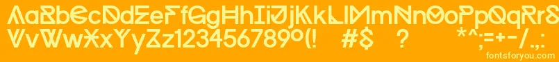 フォントProgressRegularWinKopie – オレンジの背景に黄色の文字