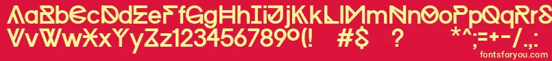 ProgressRegularWinKopie Font – Yellow Fonts on Red Background