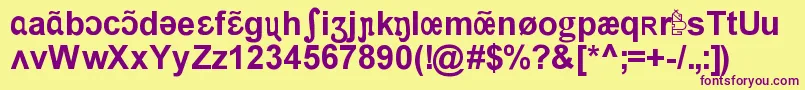 ApicarStylrArialGras Font – Purple Fonts on Yellow Background