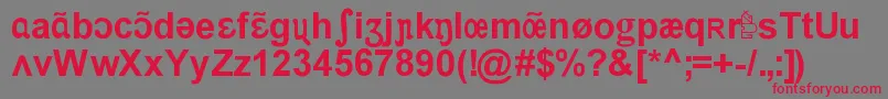 フォントApicarStylrArialGras – 赤い文字の灰色の背景