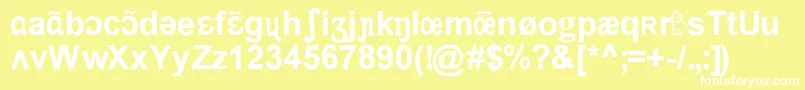 ApicarStylrArialGras Font – White Fonts on Yellow Background