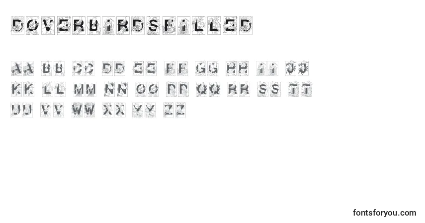 Schriftart DoverBirdsFilled – Alphabet, Zahlen, spezielle Symbole