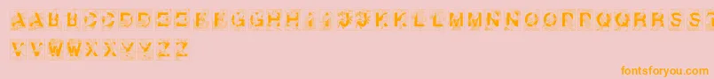 DoverBirdsFilled-Schriftart – Orangefarbene Schriften auf rosa Hintergrund