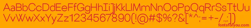 VillerayLight Font – Red Fonts on Orange Background