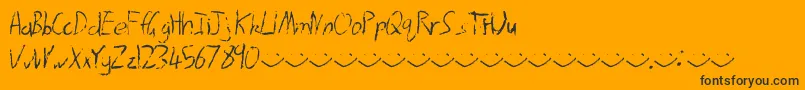 Fonte Afterrain – fontes pretas em um fundo laranja