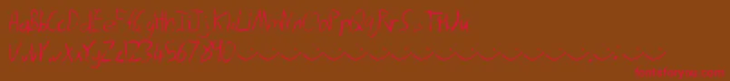 Afterrain-Schriftart – Rote Schriften auf braunem Hintergrund