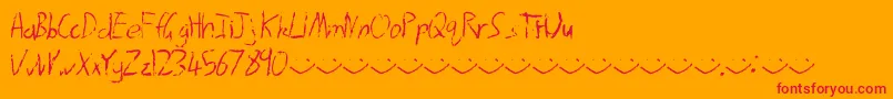 Afterrain Font – Red Fonts on Orange Background