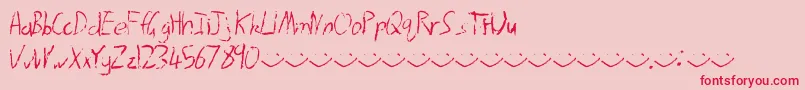 Afterrain-Schriftart – Rote Schriften auf rosa Hintergrund