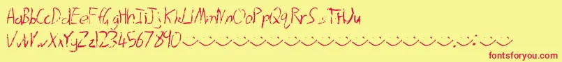 Afterrain Font – Red Fonts on Yellow Background
