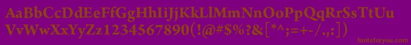 ArnoproBold12pt Font – Brown Fonts on Purple Background