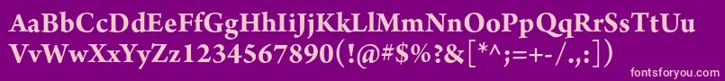 ArnoproBold12pt Font – Pink Fonts on Purple Background