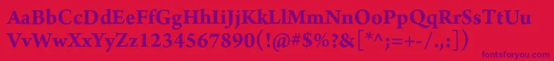 ArnoproBold12pt Font – Purple Fonts on Red Background