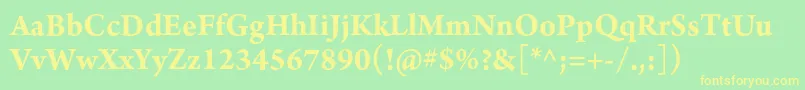 ArnoproBold12pt Font – Yellow Fonts on Green Background