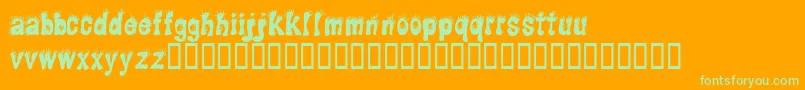 Cfpunky Font – Green Fonts on Orange Background