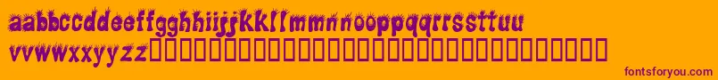 Cfpunky Font – Purple Fonts on Orange Background