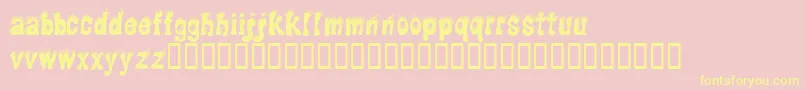 Cfpunky Font – Yellow Fonts on Pink Background