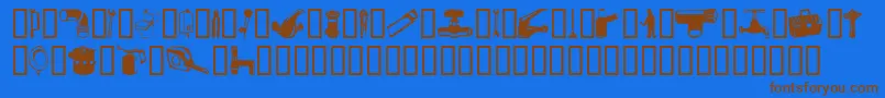 Gasfn Font – Brown Fonts on Blue Background