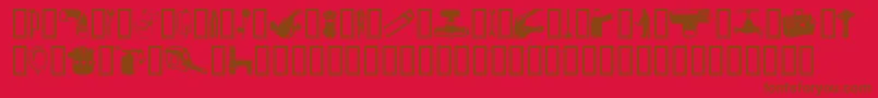 フォントGasfn – 赤い背景に茶色の文字