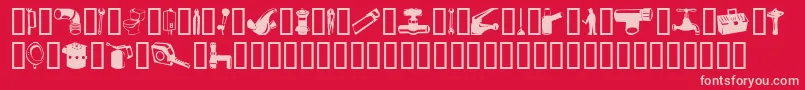 Gasfn Font – Pink Fonts on Red Background