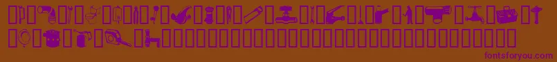 Gasfn-Schriftart – Violette Schriften auf braunem Hintergrund