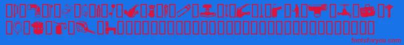 Gasfn Font – Red Fonts on Blue Background
